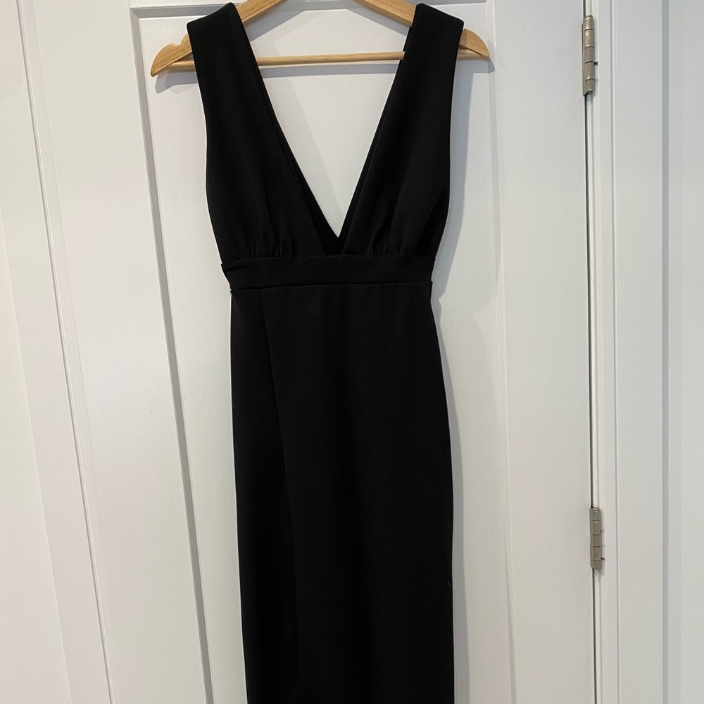 Nasty Gal black dress with slit (S)